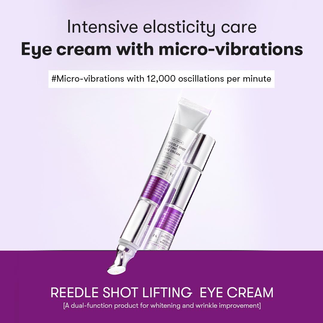 کرم لیفتینگ و جوانساز دور چشم وی تی همراه با سری ماساژور مدل REEDLE SHOT LIFTING EYE CREAM