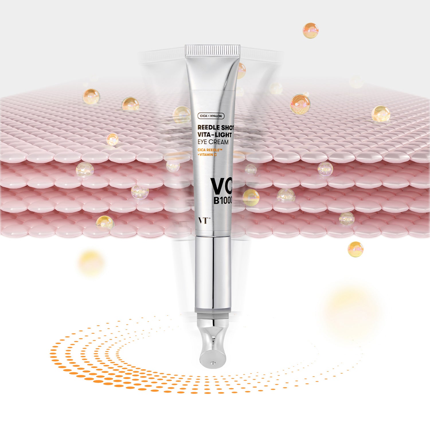 کرم روشن کننده و مغذی دور چشم وی تی همراه با سری ماساژور مدل REEDLE SHOT VITA-LIGHT EYE CREAM