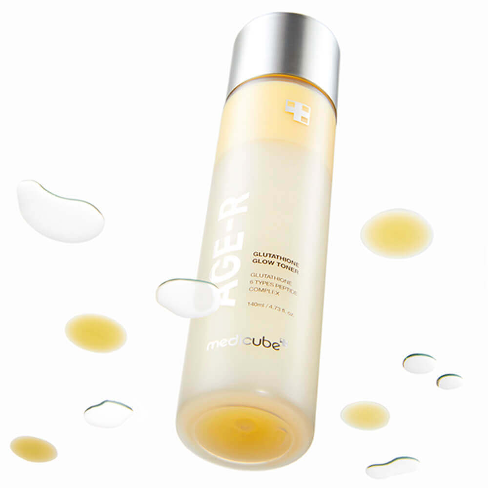 تونر دو فاز روشن کننده، آبرسان و جوانساز مدی‌ کیوب مدل AGE-R GLUTATHIONE GLOW TONER 6 PEPTIDE COMPLEX