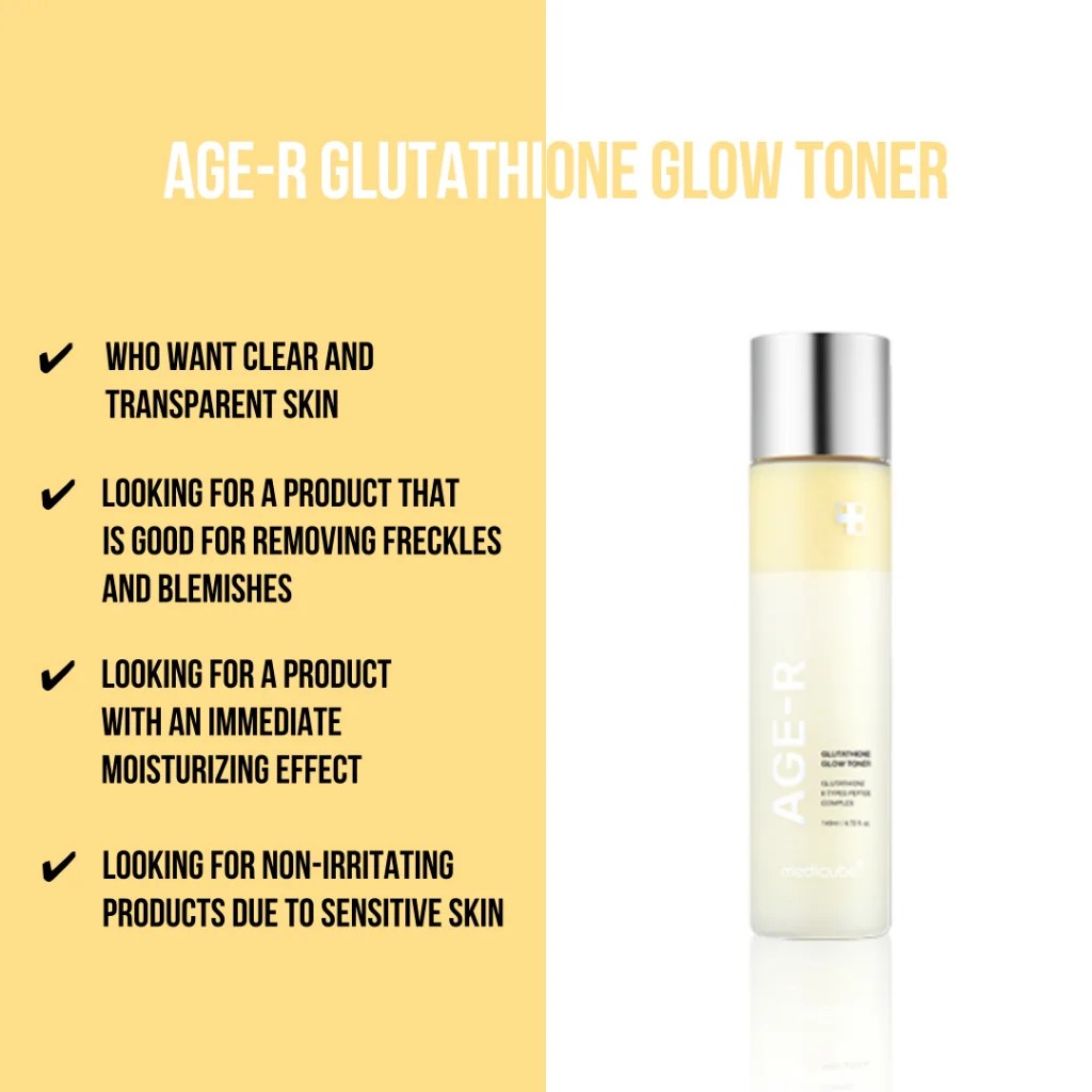تونر دو فاز روشن کننده، آبرسان و جوانساز مدی‌ کیوب مدل AGE-R GLUTATHIONE GLOW TONER 6 PEPTIDE COMPLEX