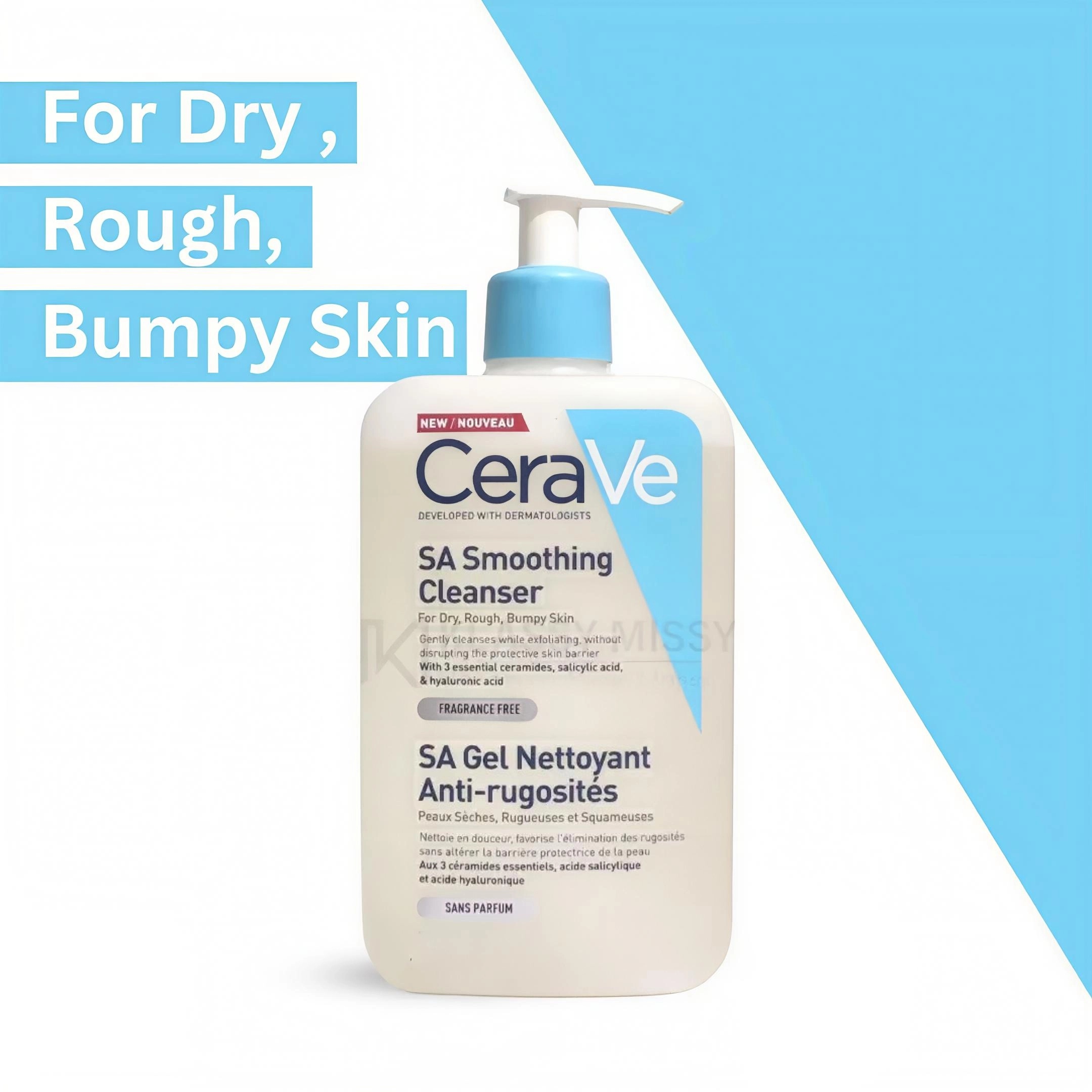 ژل شوینده لایه‌بردار، نرم‌کننده، ضدلک و ضدچروک سراوی مدل SA Smoothing cleanser SA Gel Nettoyant Anti-rugosites