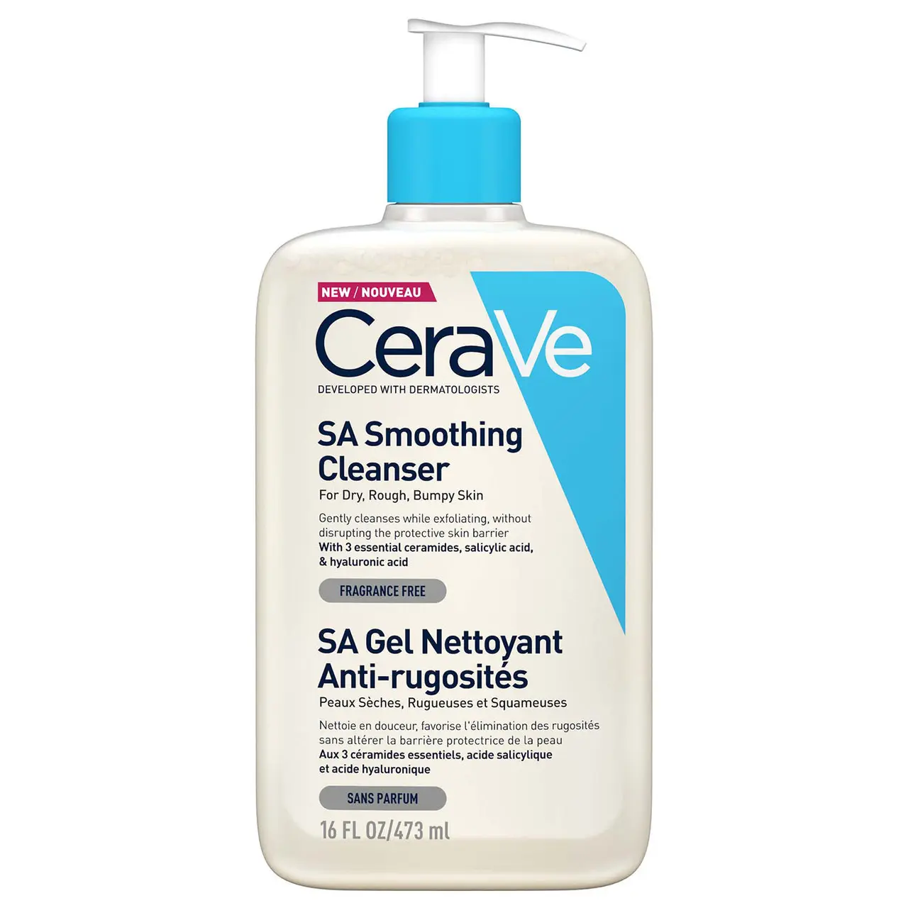 ژل شوینده لایه‌بردار، نرم‌کننده، ضدلک و ضدچروک سراوی مدل SA Smoothing cleanser SA Gel Nettoyant Anti-rugosites