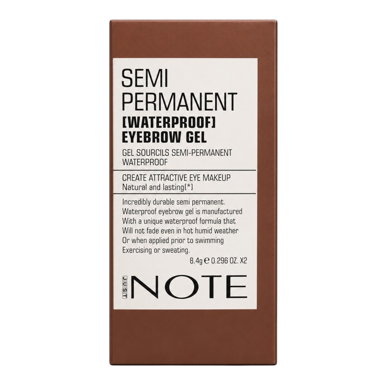 ژل و سایه ابرو ضدآب نیمه دائمی نوت مدل SEMI PERMANENT WATERPROOF EYEBROW GEL (پک چهارعددی: ژل و سایه مشکی + ژل و سایه قهوه‌ای)