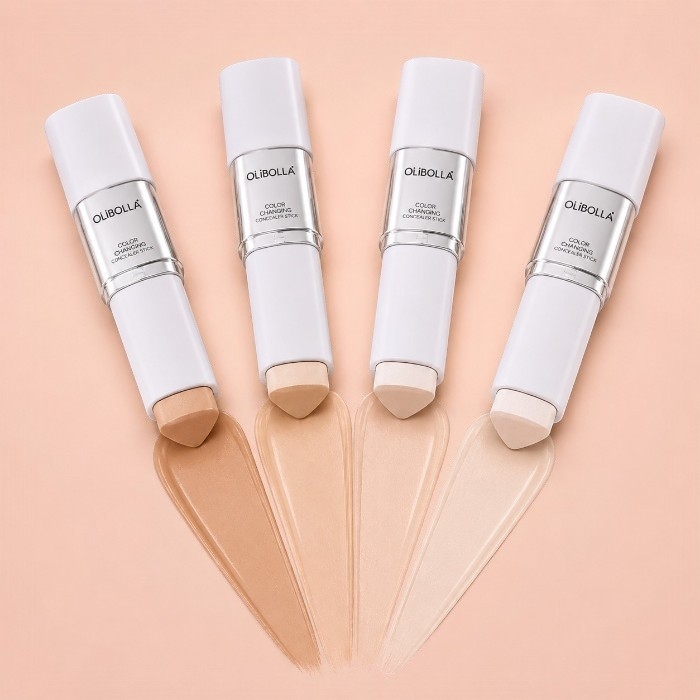کانسیلر استیکی دوطرفه اولی‌بولا مدل Color Changing Concealer stick Full Coverage همراه با براش
